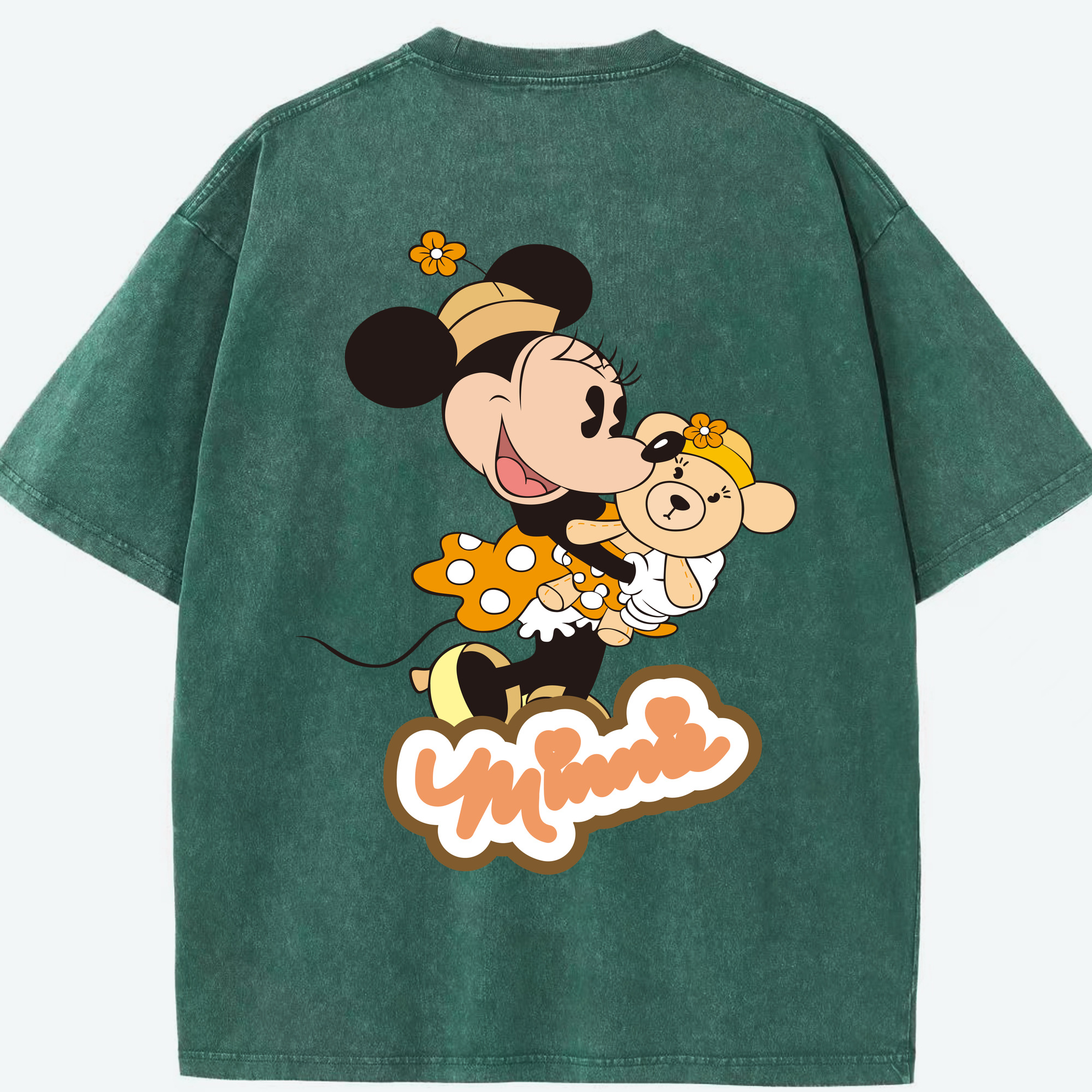 （画像用） ミッキーマウス Mickey Mouse 綿100% ヴィンテージ風 半袖Tシャツ（背面プリント）